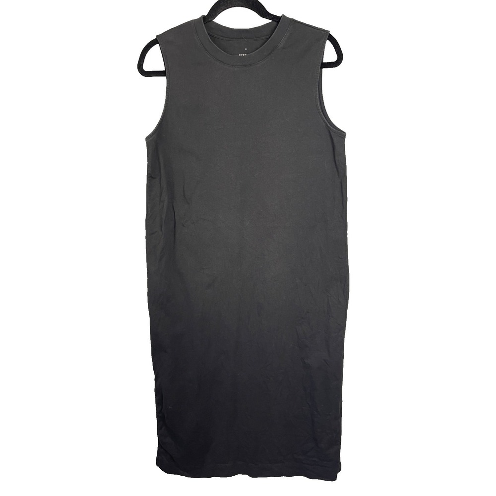 Everlane Maxi Dress Medium Black Organic‎ Cotton Casual Minimalist Sustainable